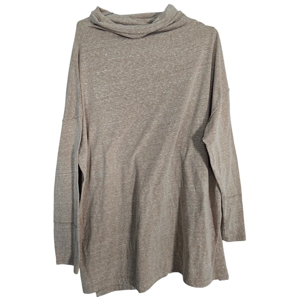 We The Free People Women's Medium Beige Long Sleeve LagenLook Tube Neck Shirt